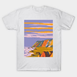 Gay Head Cliffs on Martha's Vineyard Cape Cod in Massachusetts USA WPA Art Poster T-Shirt